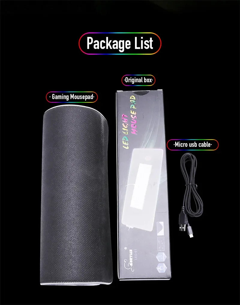 Car Super Cool RGB Mousepad Computer Table Mat Gaming Mouse Pad Gamer Accessories LED Backlit Keyboard Cabinet Mousepad Deskmat