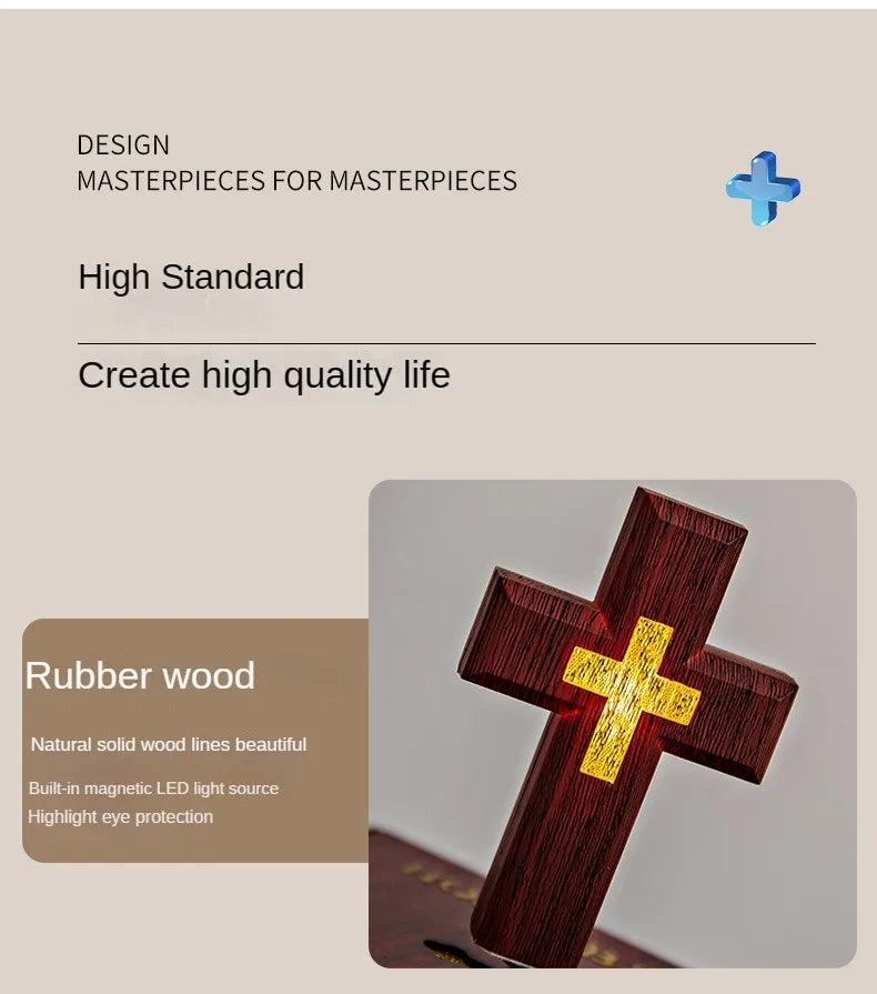 Magnetic Levitating Cross Floating Christian Cross Decorations Maglev Cross the Holy Bible Base