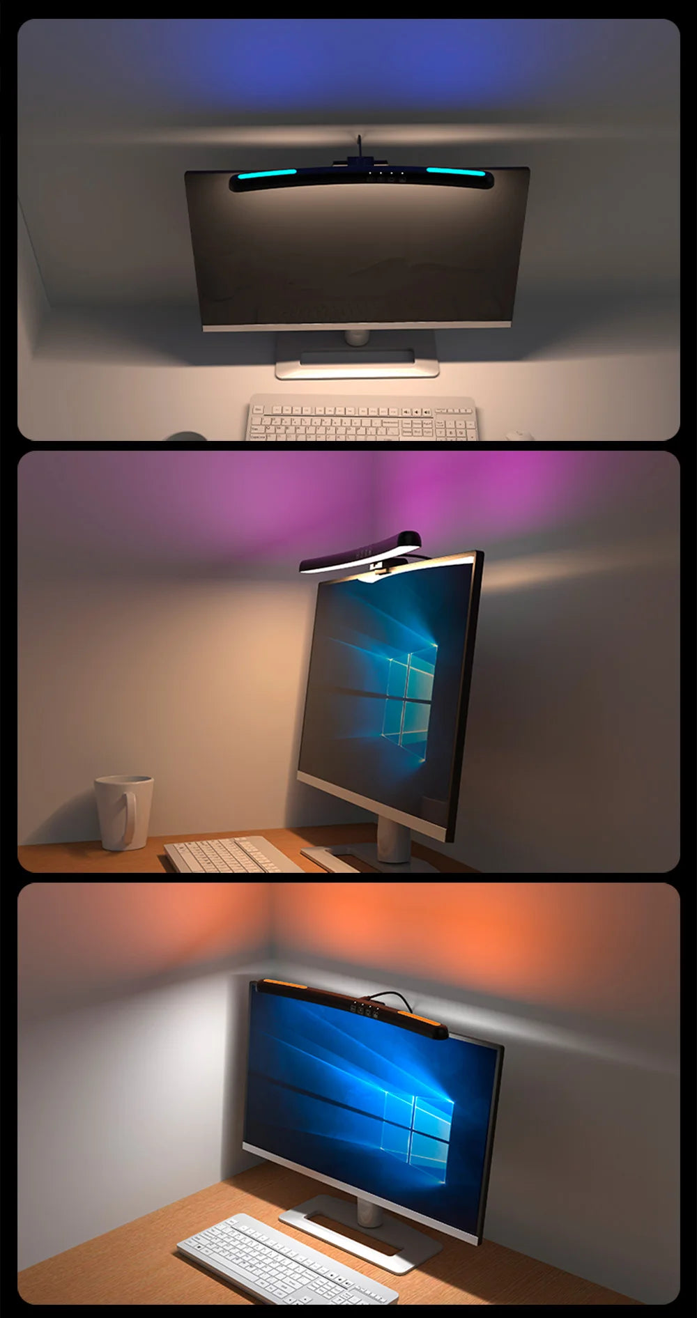 RGB Backlight LED Lightbar Computer Laptop Esport Level Lighting Room Decoration Desk Screen Light Bar Monitor Led Light Fixture