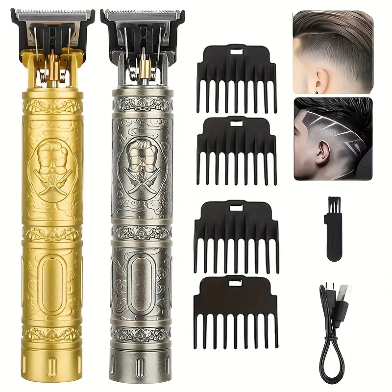 Cordless Hair Clipper for Men, USB Rechargeable, T-Blade Trimmer, Smooth Cutting for Home/Salon, Men's Grooming Kit