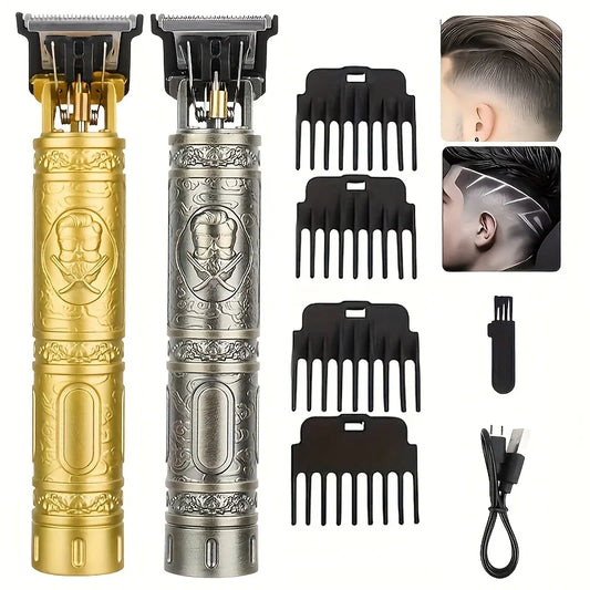 Cordless Hair Clipper for Men, USB Rechargeable, T-Blade Trimmer, Smooth Cutting for Home/Salon, Men's Grooming Kit