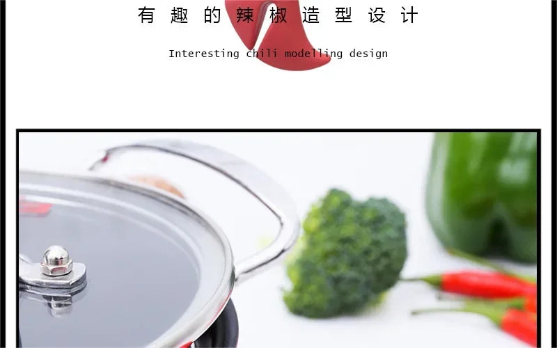 Cute Silicone Pot Lid Anti-spill Rack Heat-resistant Anti-Overflow Stoppers Pot Cover Lifter Holder Creative Kitchen Tool Gadget