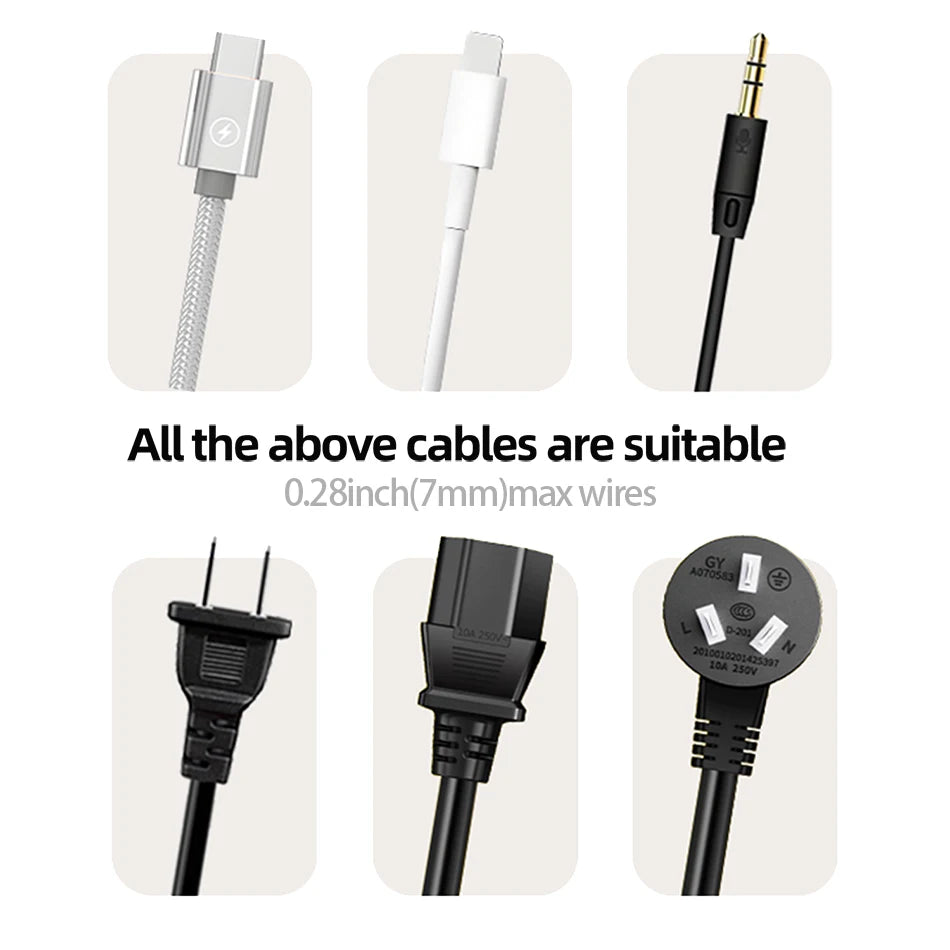 Magnetic Cable Organizer Adjustable Cable Clips Holder Adhesive Wire Keeper Cord Management for Car Home Office Under Desk