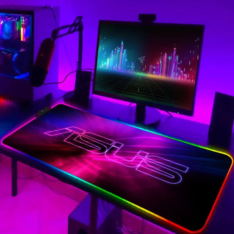 RGB Mousepad Cool ROG Mouse Pad Gamer Keyboard Mat LED Computer Mausepad Keyboards Accessories Gaming Desk Mat Mouse Carpet Xxl