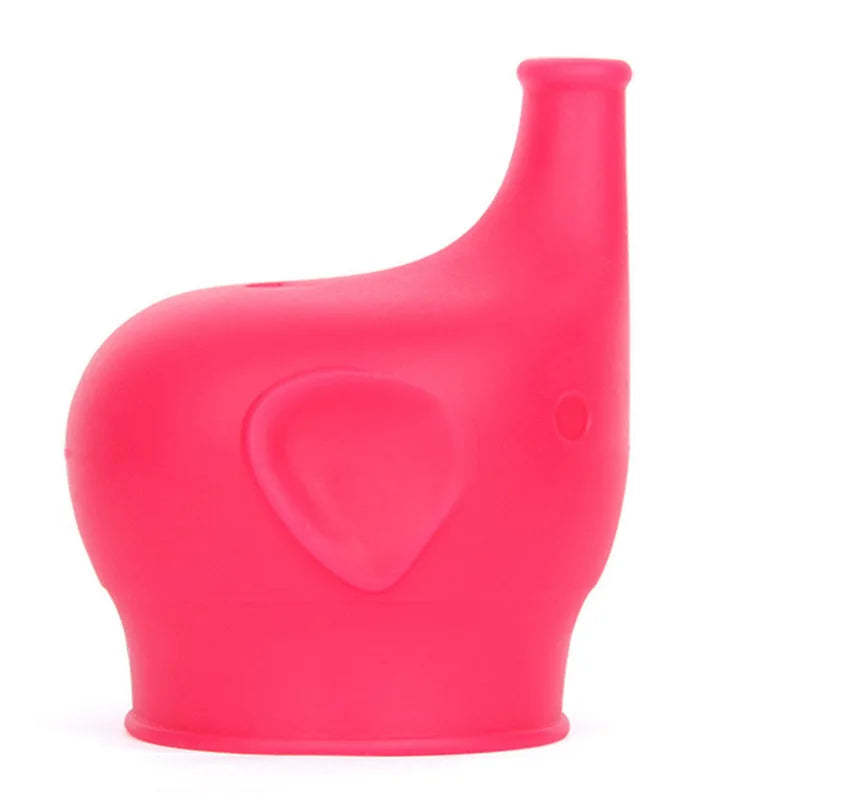 Elephant-Shaped Silicone Cup Lid Children Training Suction Cup Drink Bottle Spill-proof Cap Nozzle Soft Water Bottle Mouth cover