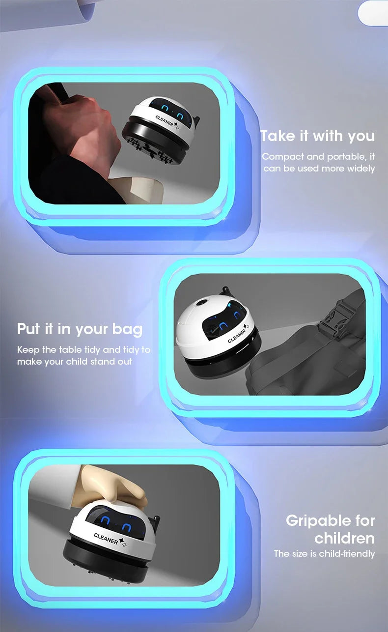 Mini Vacuum Cleaner Portable Desk Table Dust Vacuum USB Handheld Table Sweeper Hair Pencil Crumbs Cleaning Tool Vacuum Cleaner
