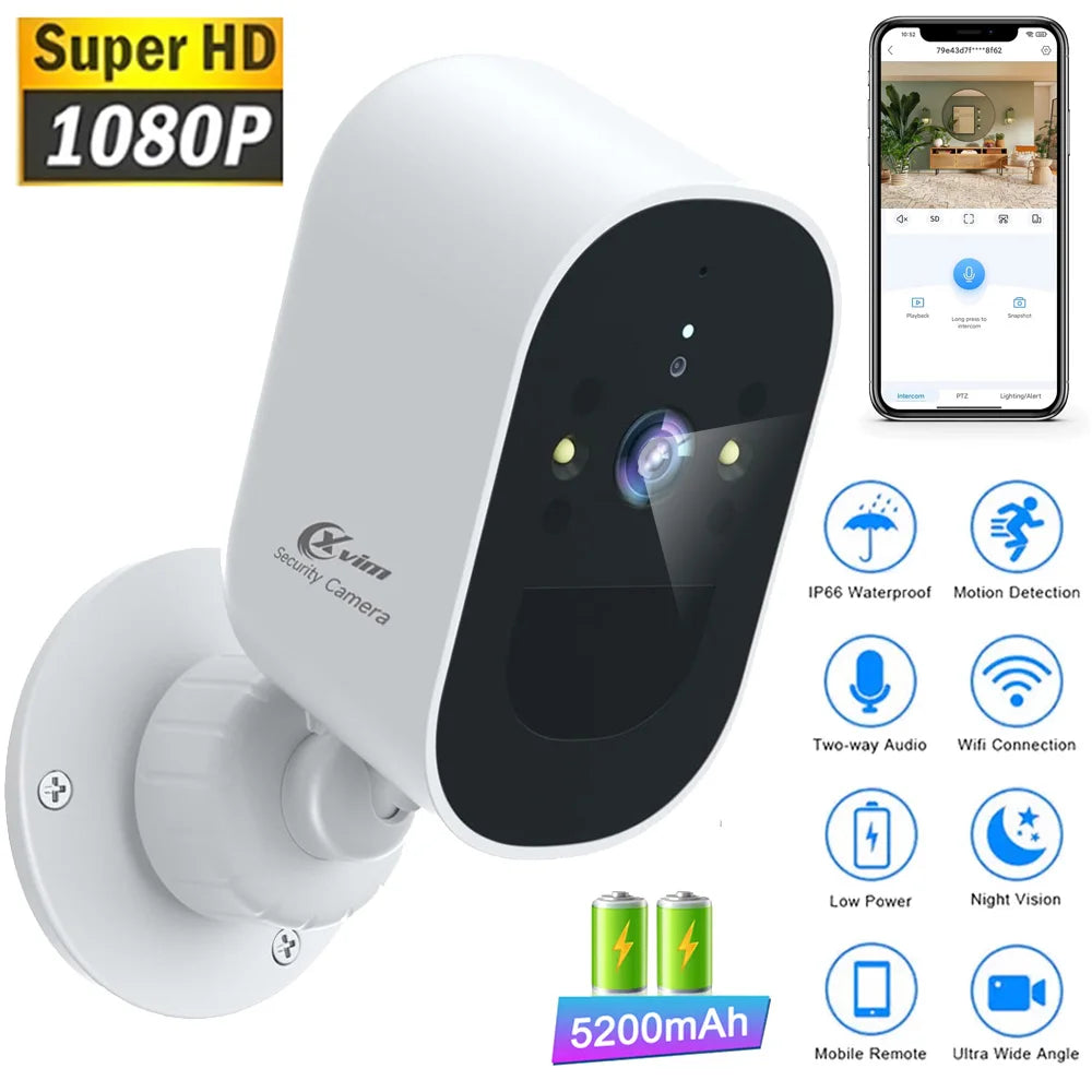 WIFI Surveillance Camera 1080P Outdoor IP Camera Smart Home Security Protection Night Vision Video Recorder Battery Powered
