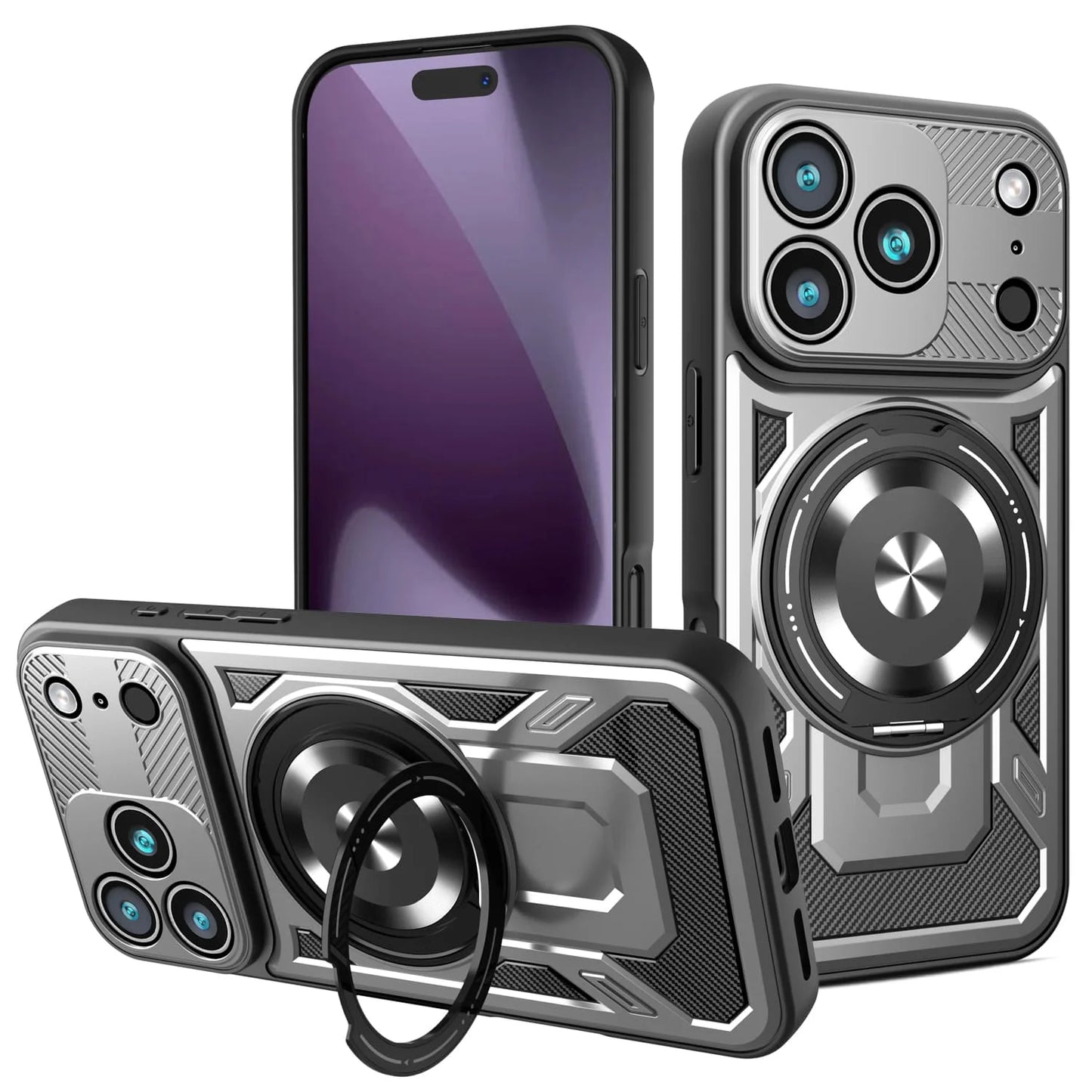 Shock Proof Armor Case For iPhone 17 Air 11 12 13 14 15 16 17 Pro Max Magnetic Heavy Duty Rugged Ring Kickstand Protection Cover