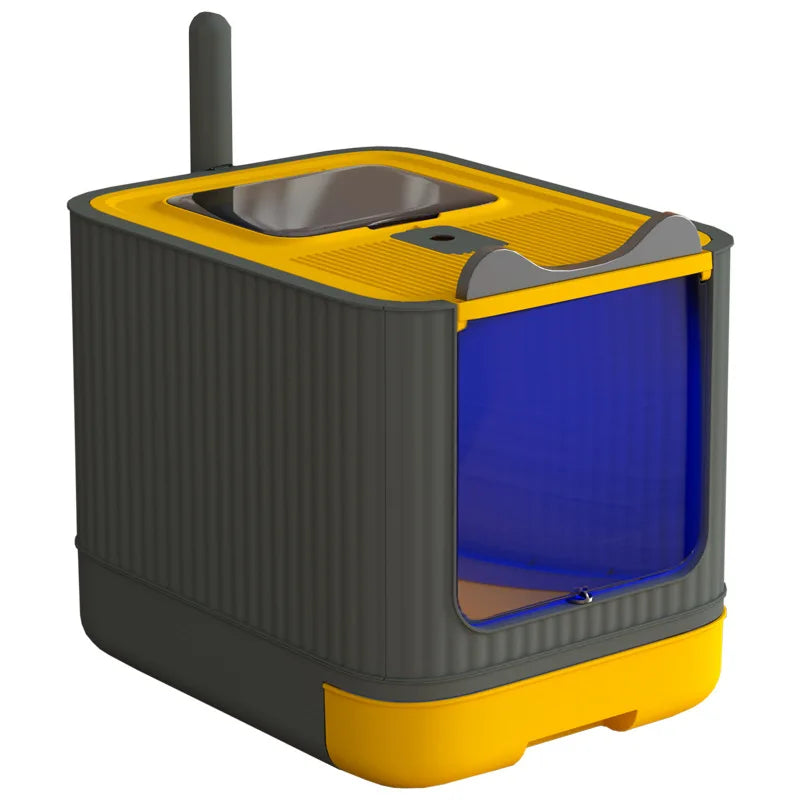Pet UV Lights Top Drawer Litter Pan Fully Enclosed with In/out Door Control Disinfecting and Deodorizing For Cat Cat Litter Box