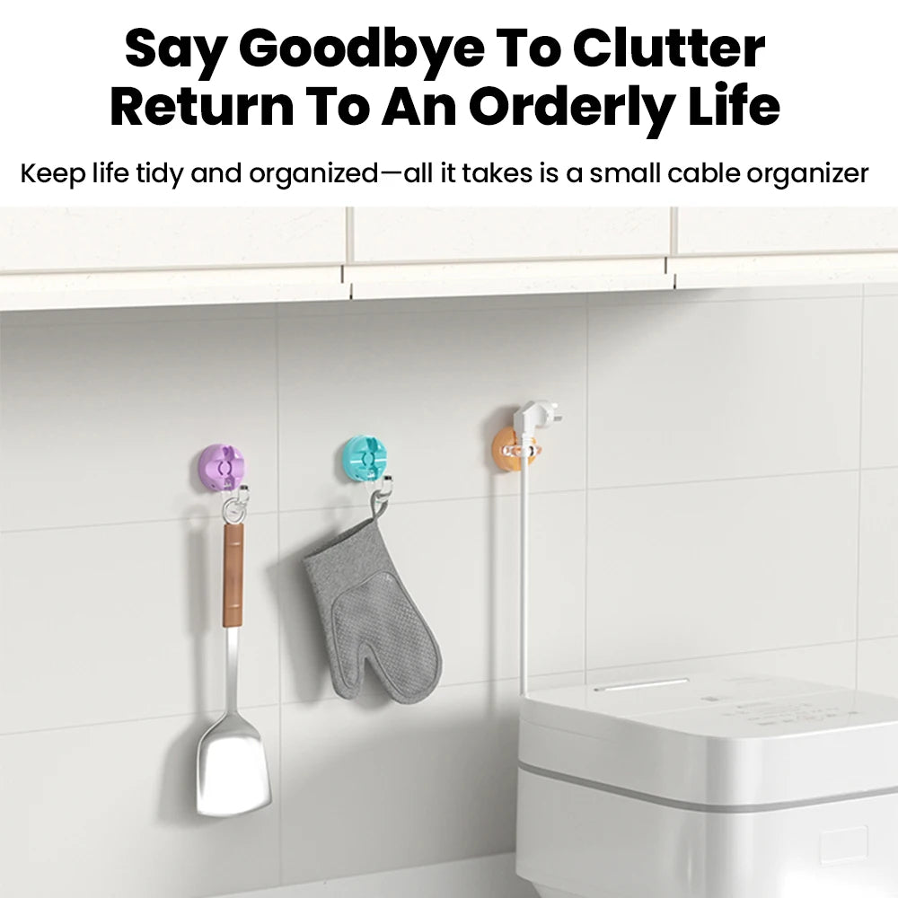 Magnetic Clip Cable Organizer Hook Smooth Adjustable Acrylic Universal Winder Under Desk Management Wire Keeper Cable