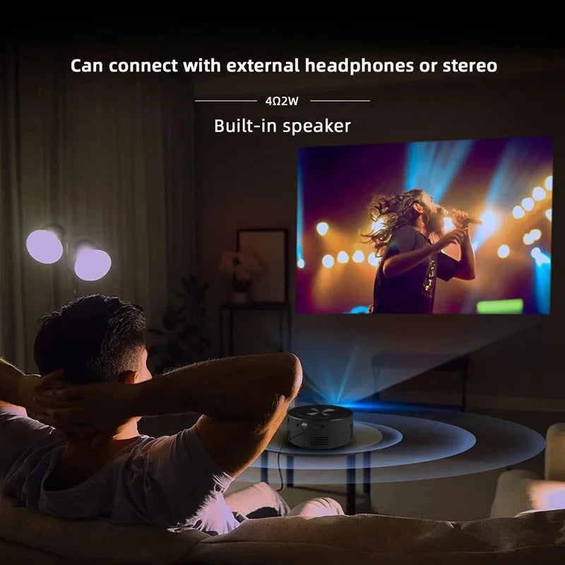 YT200 Portable Mini Projector HD Home Theater LCD children's mobile phone same screen wireless projector Supports IOS Android