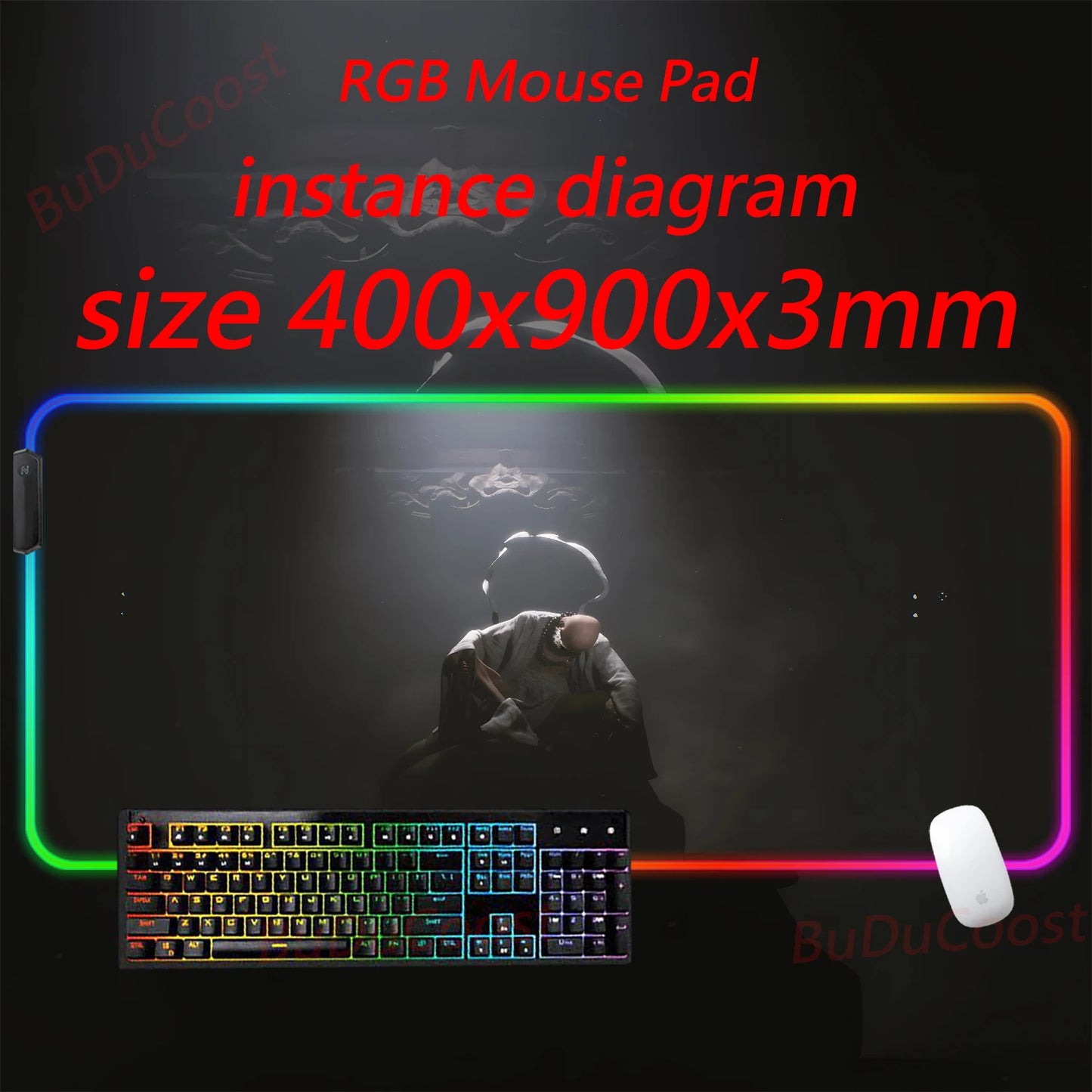 Black Myth  Wukong electronic sports PC Office HD Printing Desk Gaming RGB XXL Game Locking Edge Computer Luminescence Mouse Pad