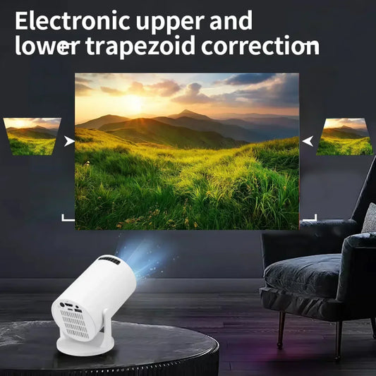 Portable Projector 4K Ultra HD 2025 MINI HY300 300ANSI Brightness Android 11 BT54 Electronic Focus Built in Speaker Home Theater