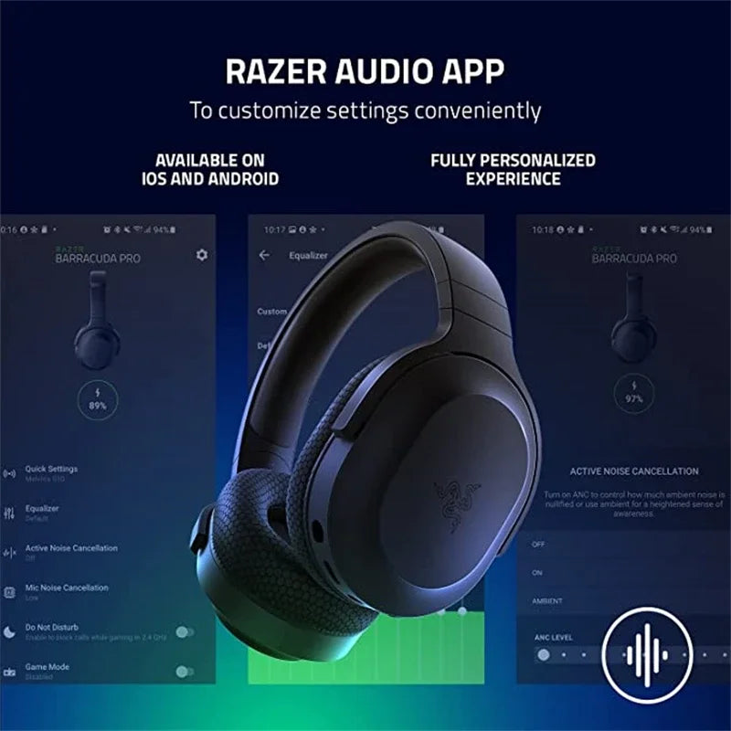 Razer Barracuda X Wireless Bluetooth Gaming Headset, Multi-Platform, USB-C Microphone Connection, PC Gamer Headphone