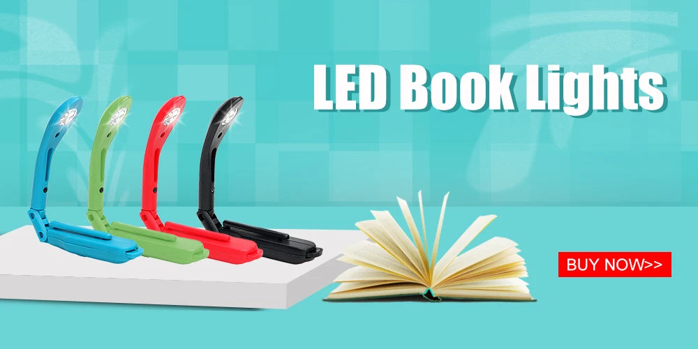 ITimo Book Light Book Reading Lamp Clip-on Book Lights Folding LED Night Lamp For Reader Kindle Adjustable Flexible with Battery