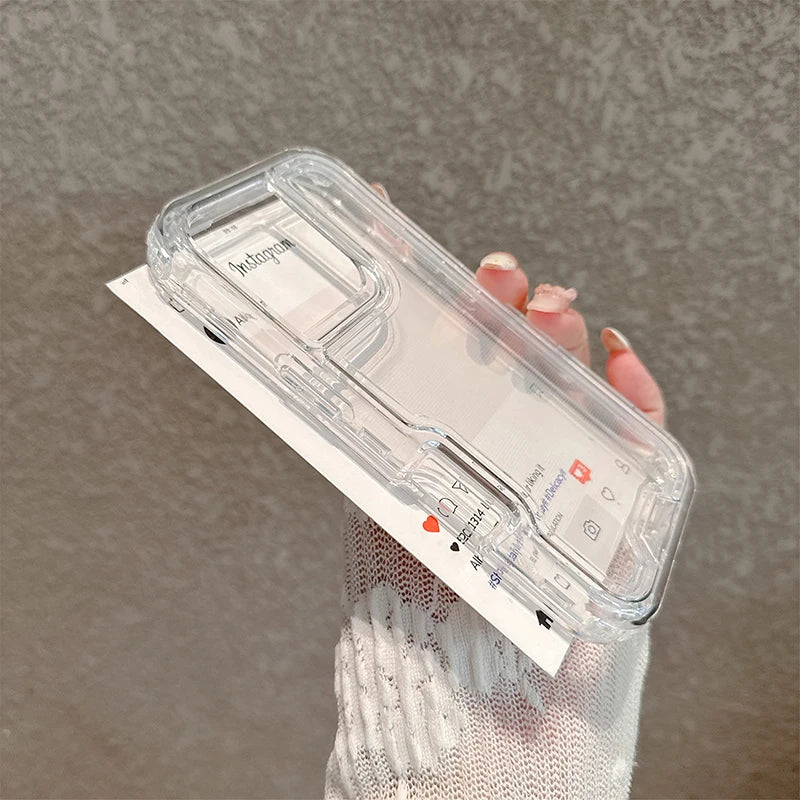 3 in 1 Transparent Heavy Duty Armor phone case for iPhone 17 16 15 14 13 12 11 Pro Max Air Plus full shockproof hard back cover