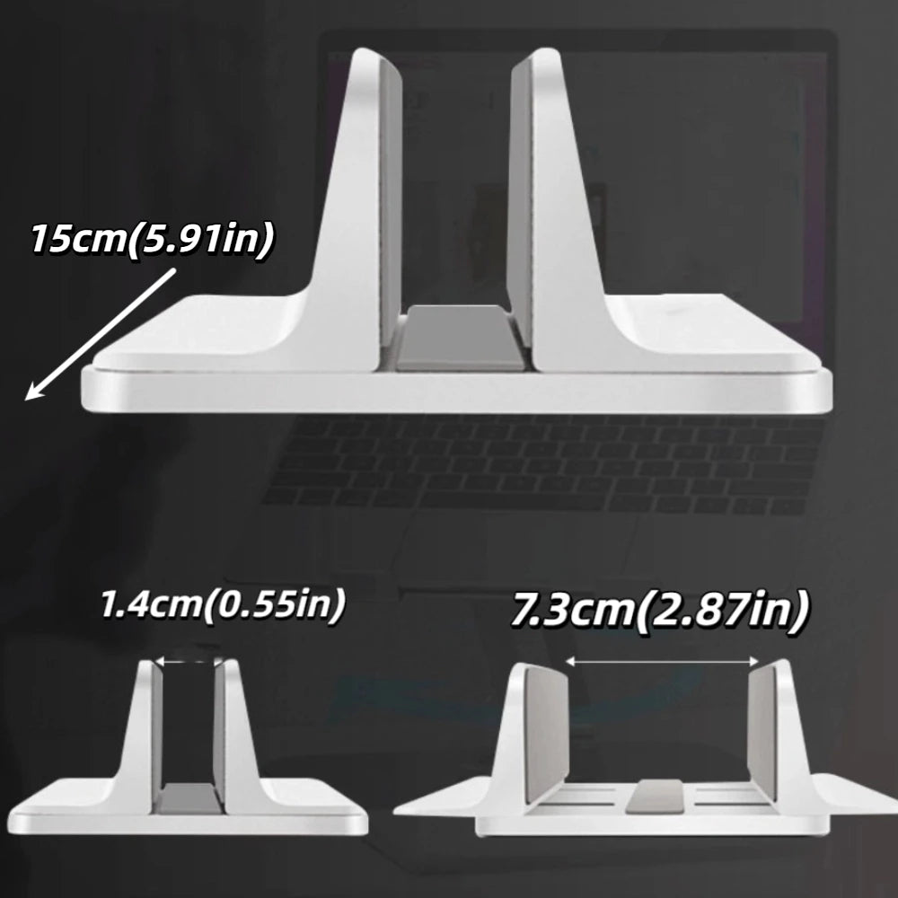 Space-Saving Vertical Laptop Stand Heat Dissipation Anti-slip Aluminum Laptops Holder Rust-proof Adjustable