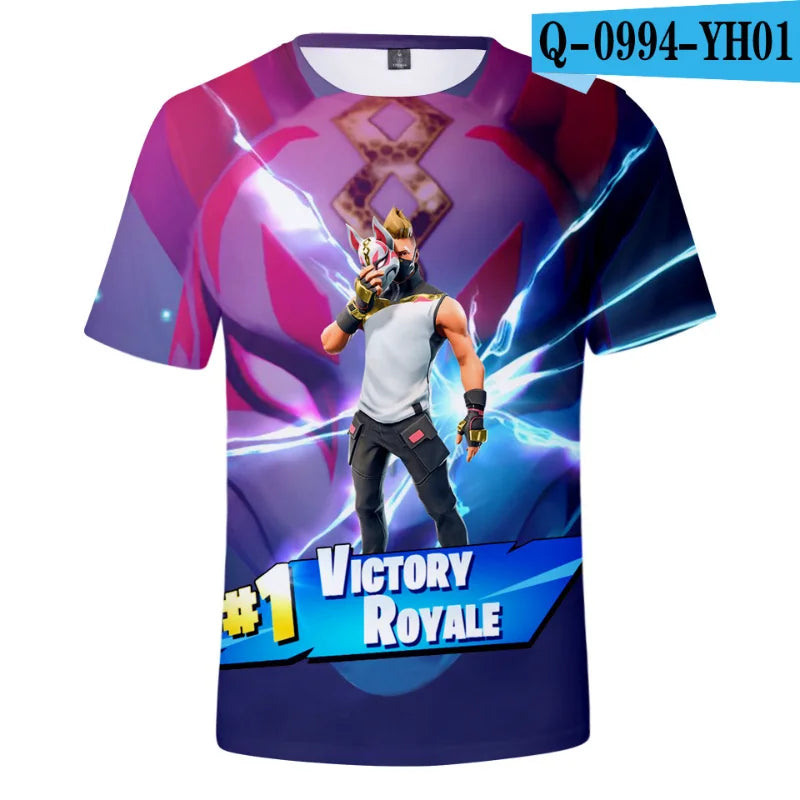 New Game Fortnite T-Shirts Anime Beach 3D Printed Streetwear Cute Cartoon O-Neck Oversized T Shirt Harajuku Kids Tees Tops Gift