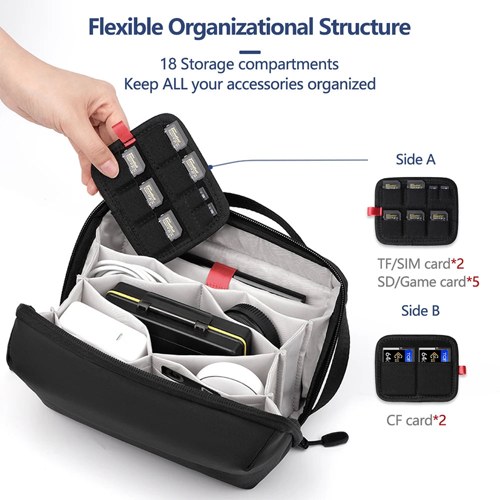 Electronic Organizer Travel Cable Organizer Bag Pouch Portable Carry Case for Cable Charger SD Card USB Mouse Pen Power Bank