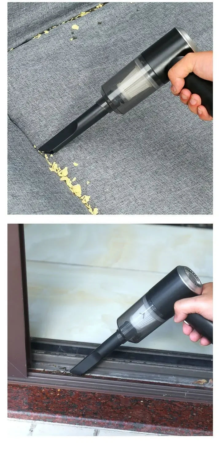 Wireless Car Vacuum Cleaner USB Charging 1200mAh Portable Cleaning Appliance Mini Wet and Dry Blow Vacuum Cleaner Household