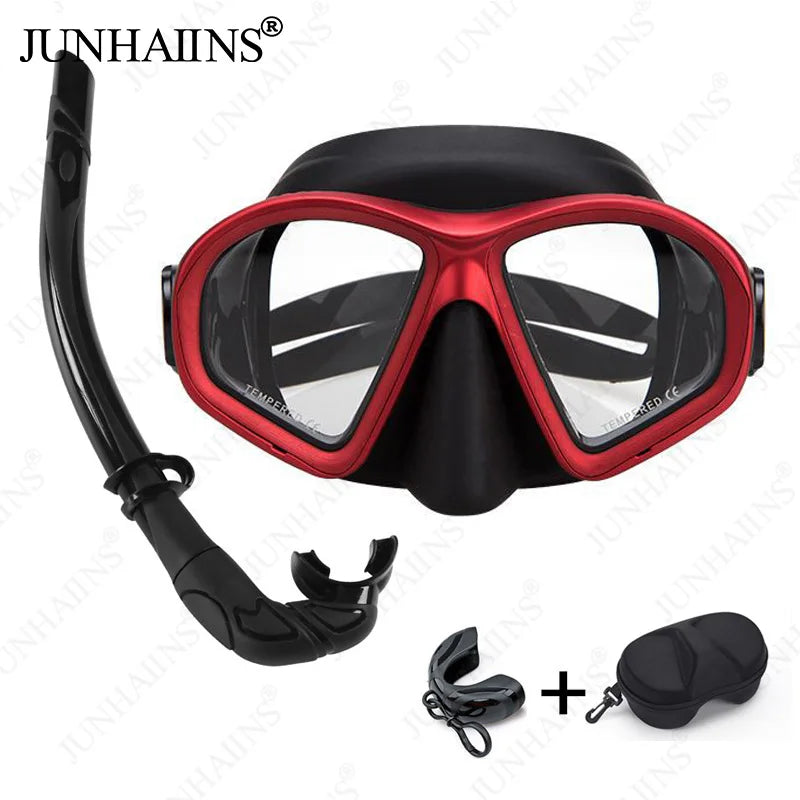 JUNHAIINS diving mask Low capacity multi-purpose diving mask Adult scuba diving mask Men's and women's diving goggles Diving