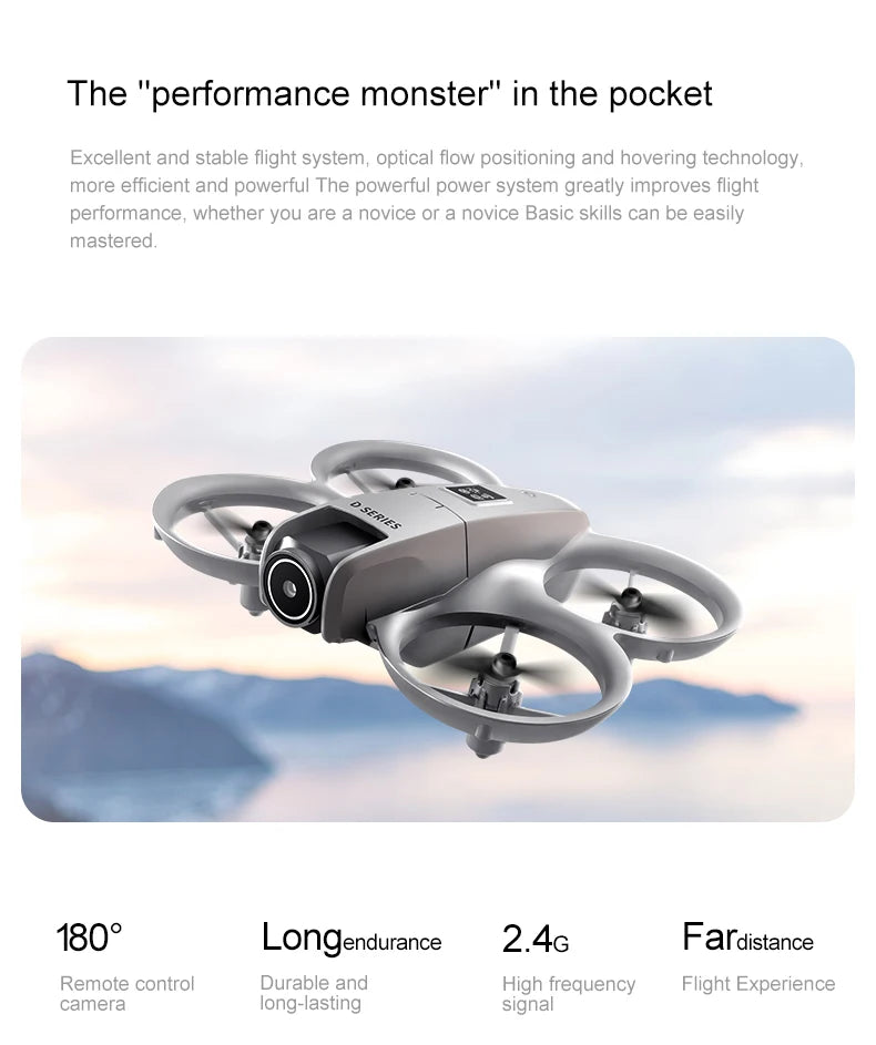 New D16 Mini Drone 8K HD Dual Camera Profesional 180° Electric Adjustable GPS Positioning Obstacle avoidance Bushless UA