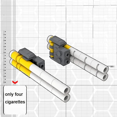 Cigarette Mecha Robot Building Blocks Set - Creative DIY Toy for Kids with Red, Yellow, Green Pieces & Gift Box