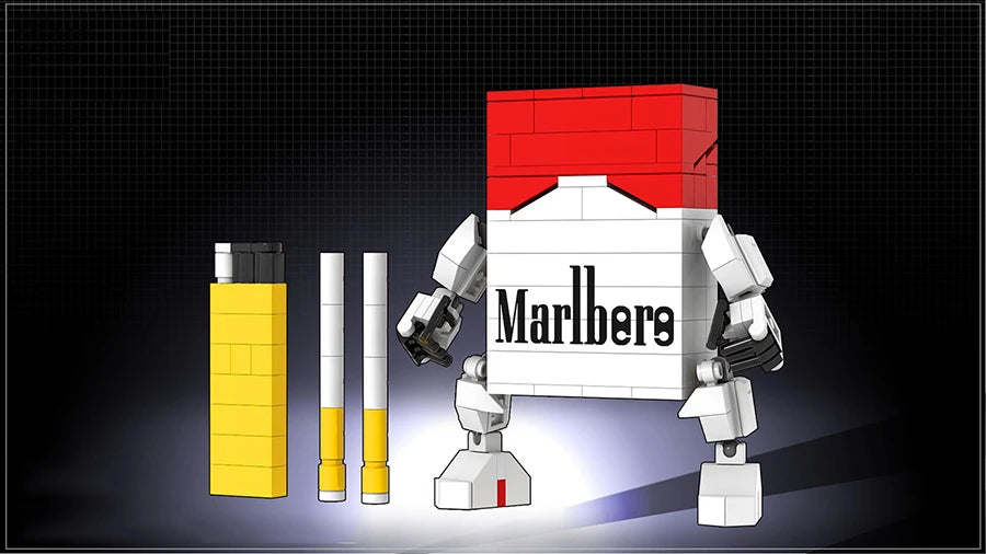 Cigarette Mecha Robot Building Blocks Set - Creative DIY Toy for Kids with Red, Yellow, Green Pieces & Gift Box