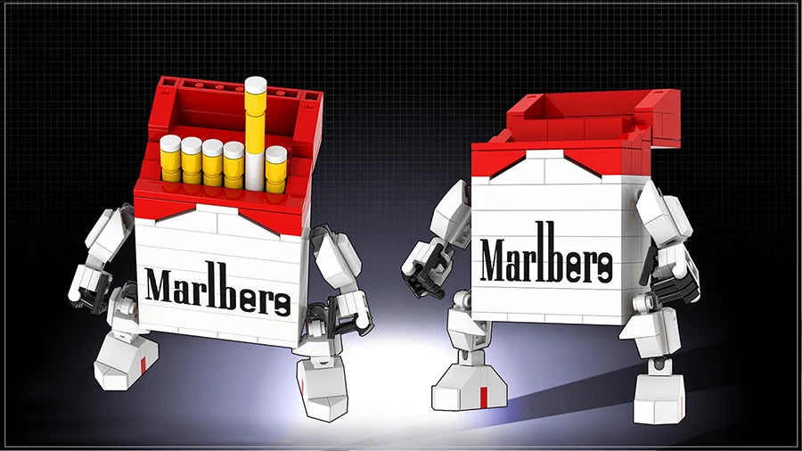 Cigarette Mecha Robot Building Blocks Set - Creative DIY Toy for Kids with Red, Yellow, Green Pieces & Gift Box